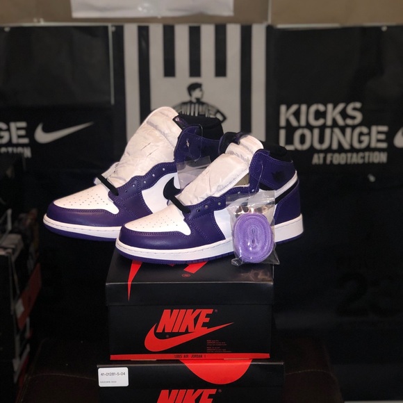 footaction jordan 1 court purple